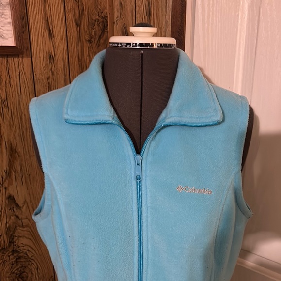 Columbia Sky Blue Sleeveless Fleece Vest - Picture 3 of 10